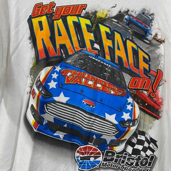 Vintage Delta Pro Weight White Bristol Motor Speedway T-Shirt Thunder Valley - Picture 2 of 5